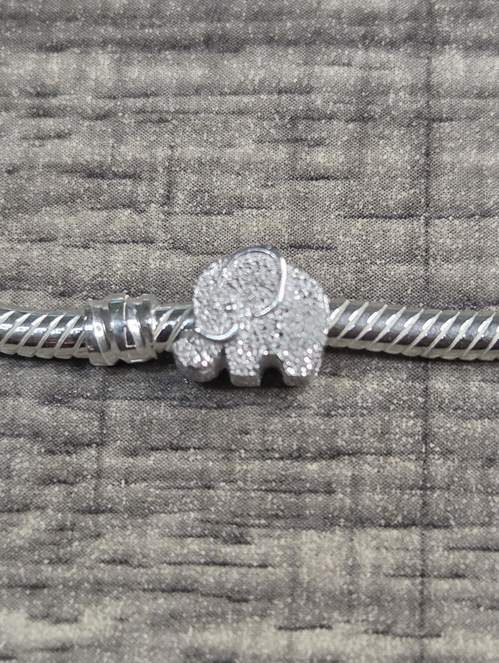 Authentic Pandora Textured Elephant Mini Charm Sterling silver